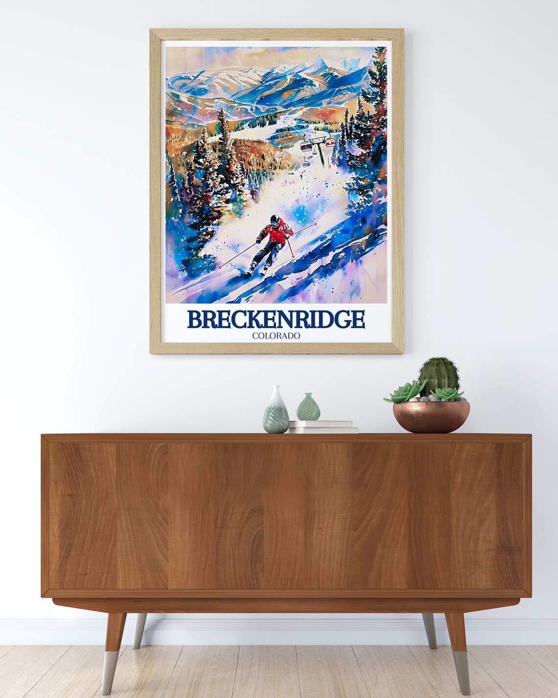 Breckenridge Travel Poster, Colorado Ski Resort Art - Image 2
