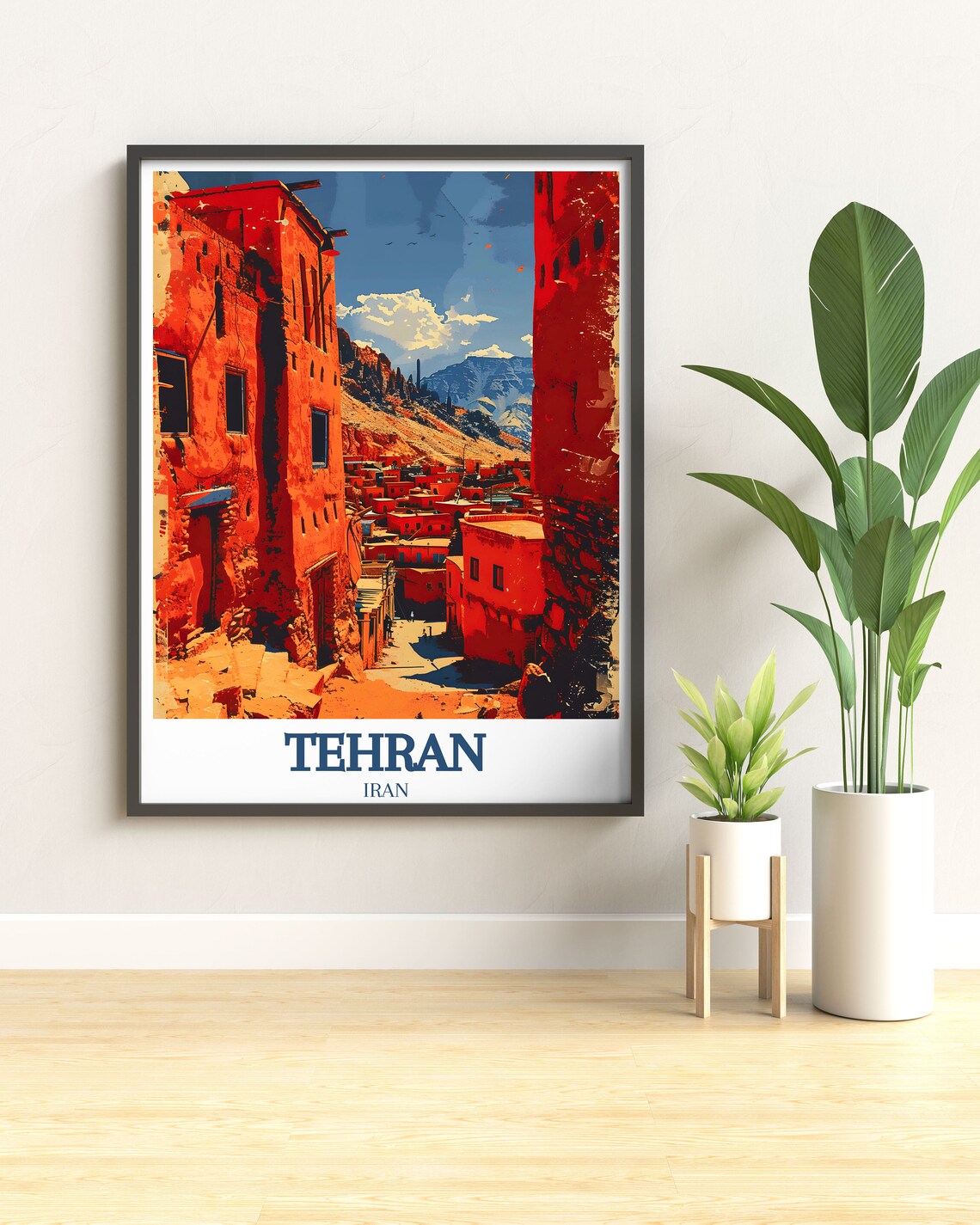 Tehran Iran Abyaneh Red Clay Village Mountainside Travel Poster - Image 2