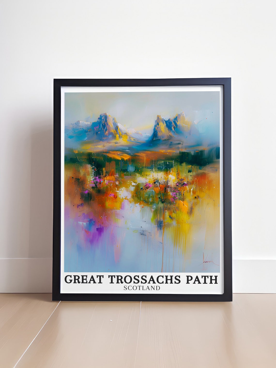 Great Trossachs Path Scotland Impressionist Mountain Landscape Poster - Image 4