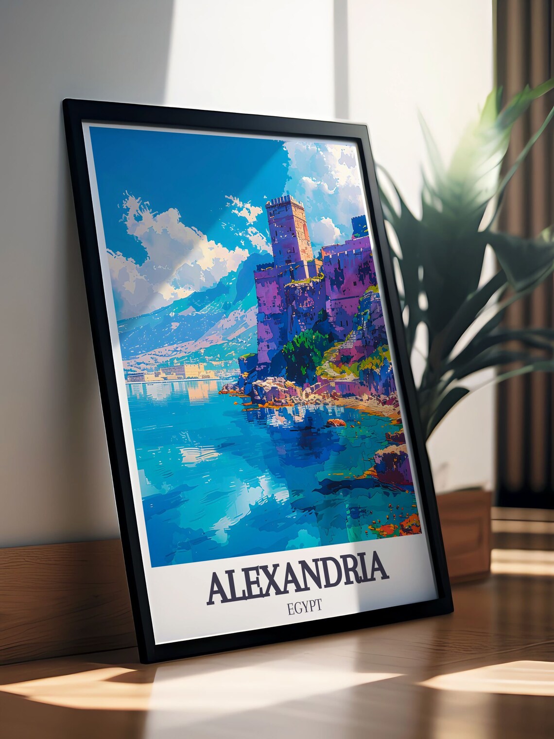 Alexandria Egypt Citadel of Qaitbay Rocky Coastline Travel Poster - Image 2