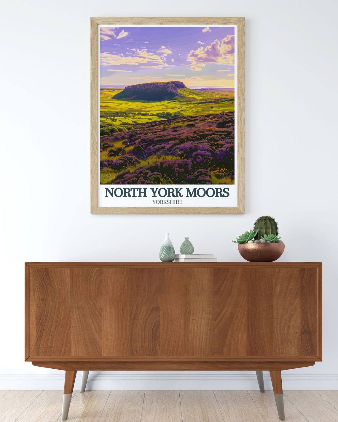 Roseberry Topping Sunset Over Heather Moorland Yorkshire Poster - Image 3