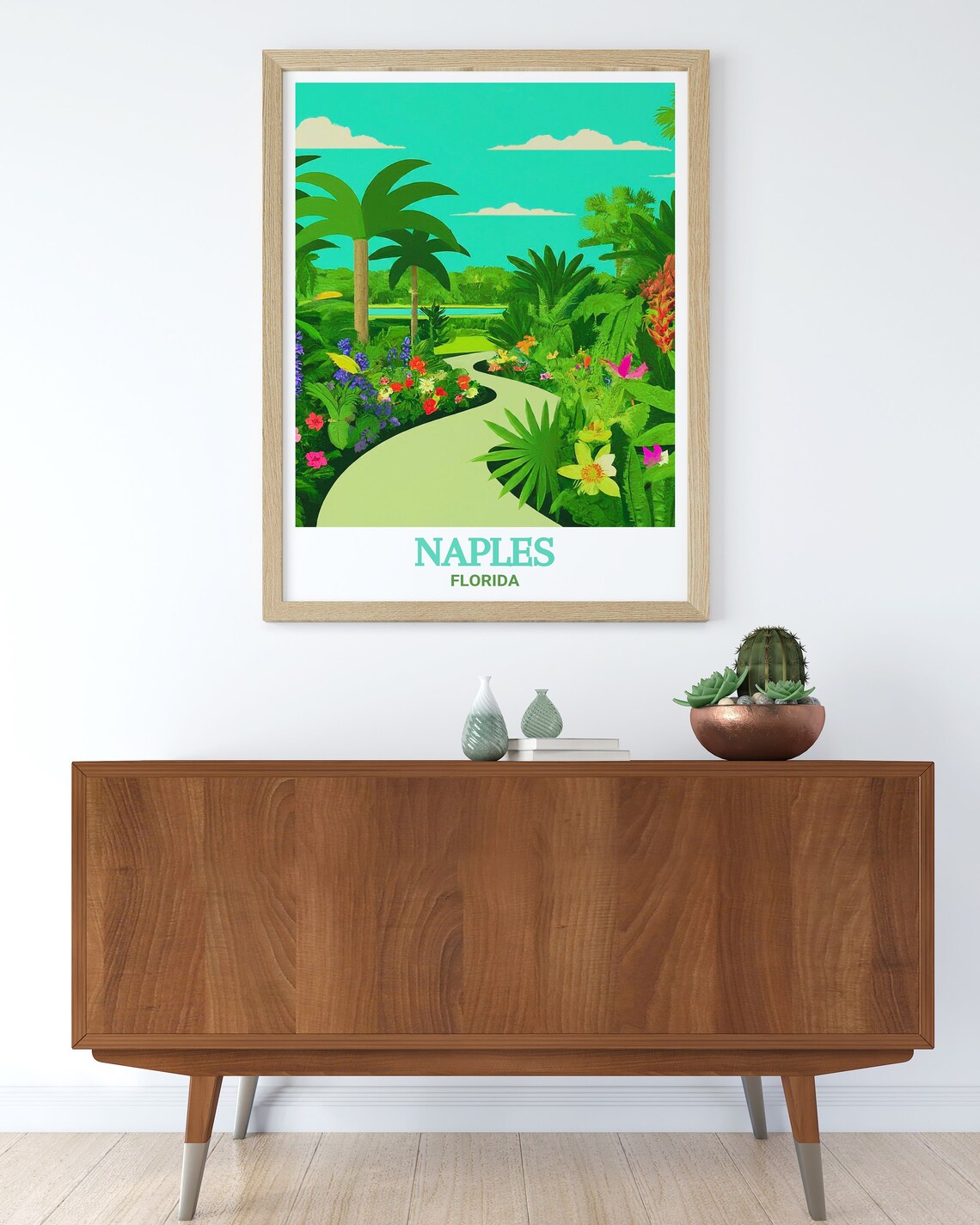 Lush Naples Florida Botanical Garden Poster Tropical Travel Art - Image 3