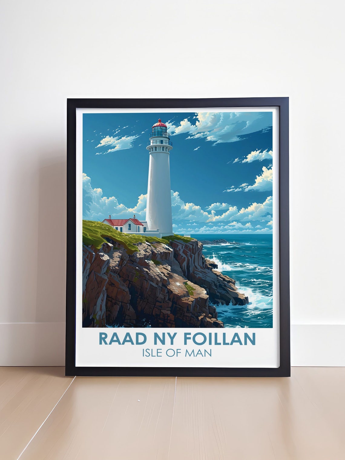 Raad Ny Foillan Trail Art Print The Sound Poster Isle Of Man Coastal Path Poster A Travel Poster Of Isle Of Mans Landmarks - Image 4