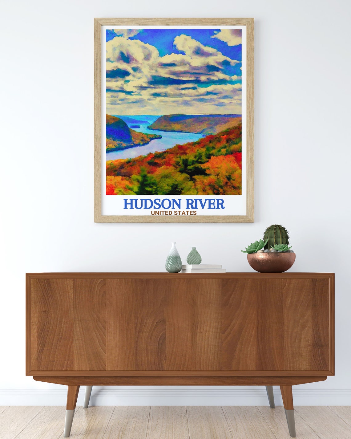Hudson Highlands Fall Foliage Valley Hudson River Travel Poster - Image 3