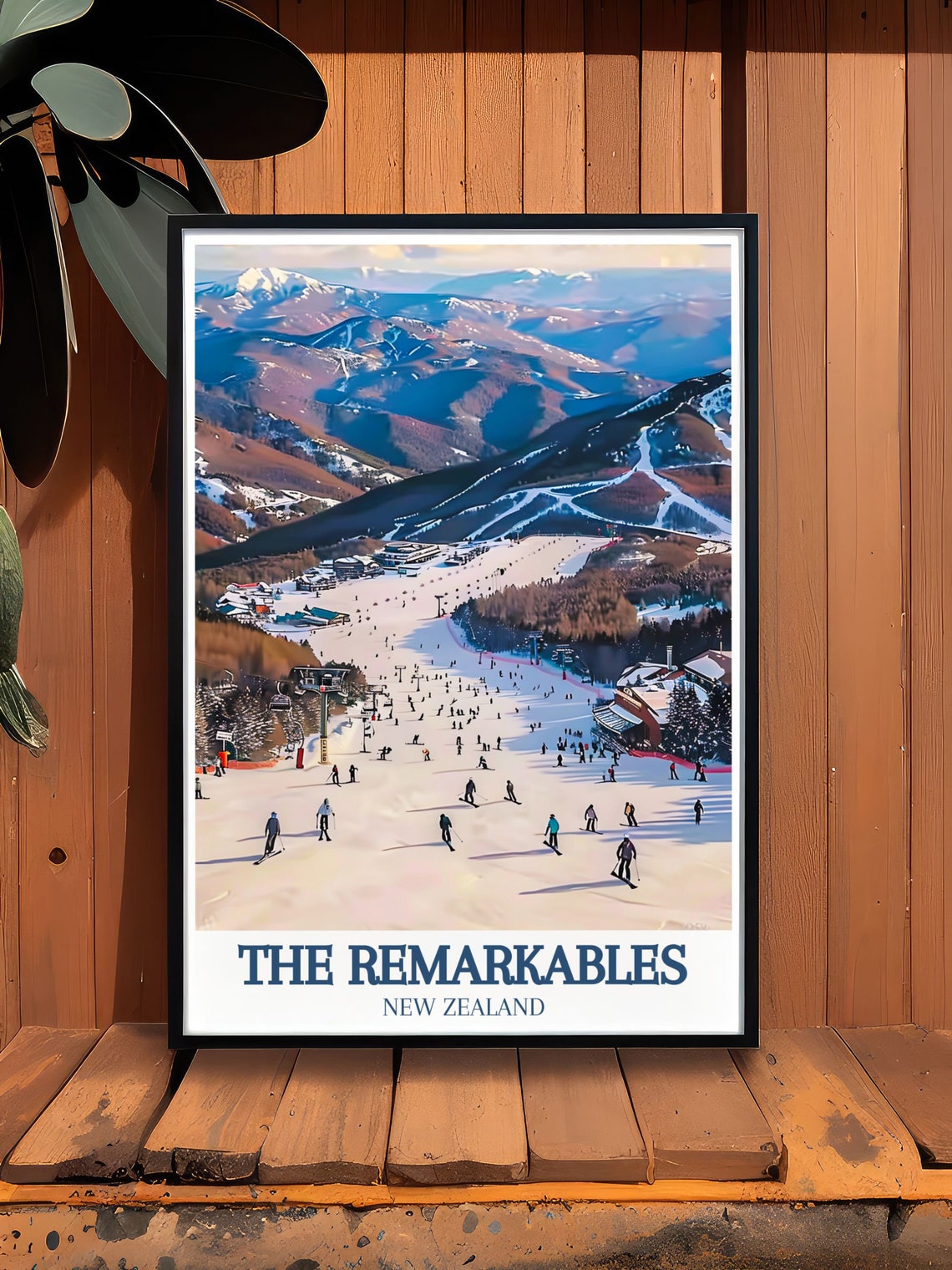 The Remarkables New Zealand Ski Resort Mountain Slopes Poster - Image 2