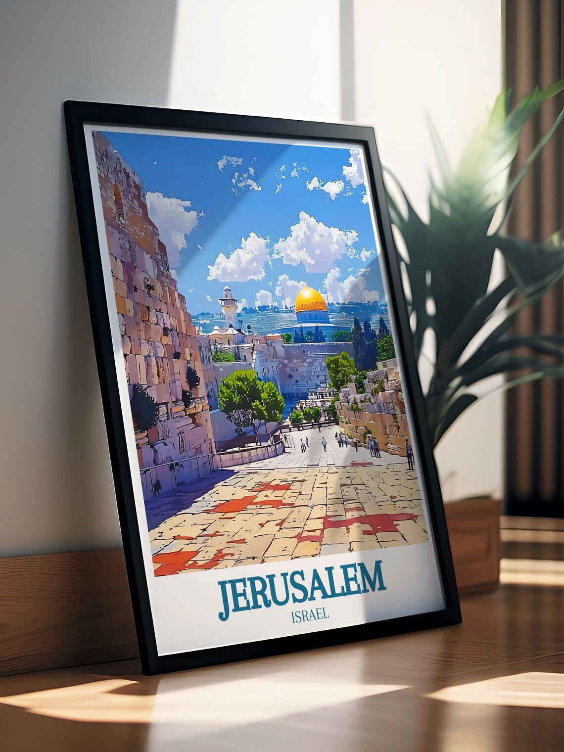 Jerusalem Israel Old City Stone Plaza Dome View Travel Poster - Image 3