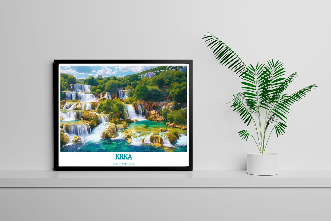 Krka National Park Art Explore Dalmatia With Skradinski Buk Waterfalls Art Capture The Essence Of Croatias Natural Beauty In Your Home - Image 2
