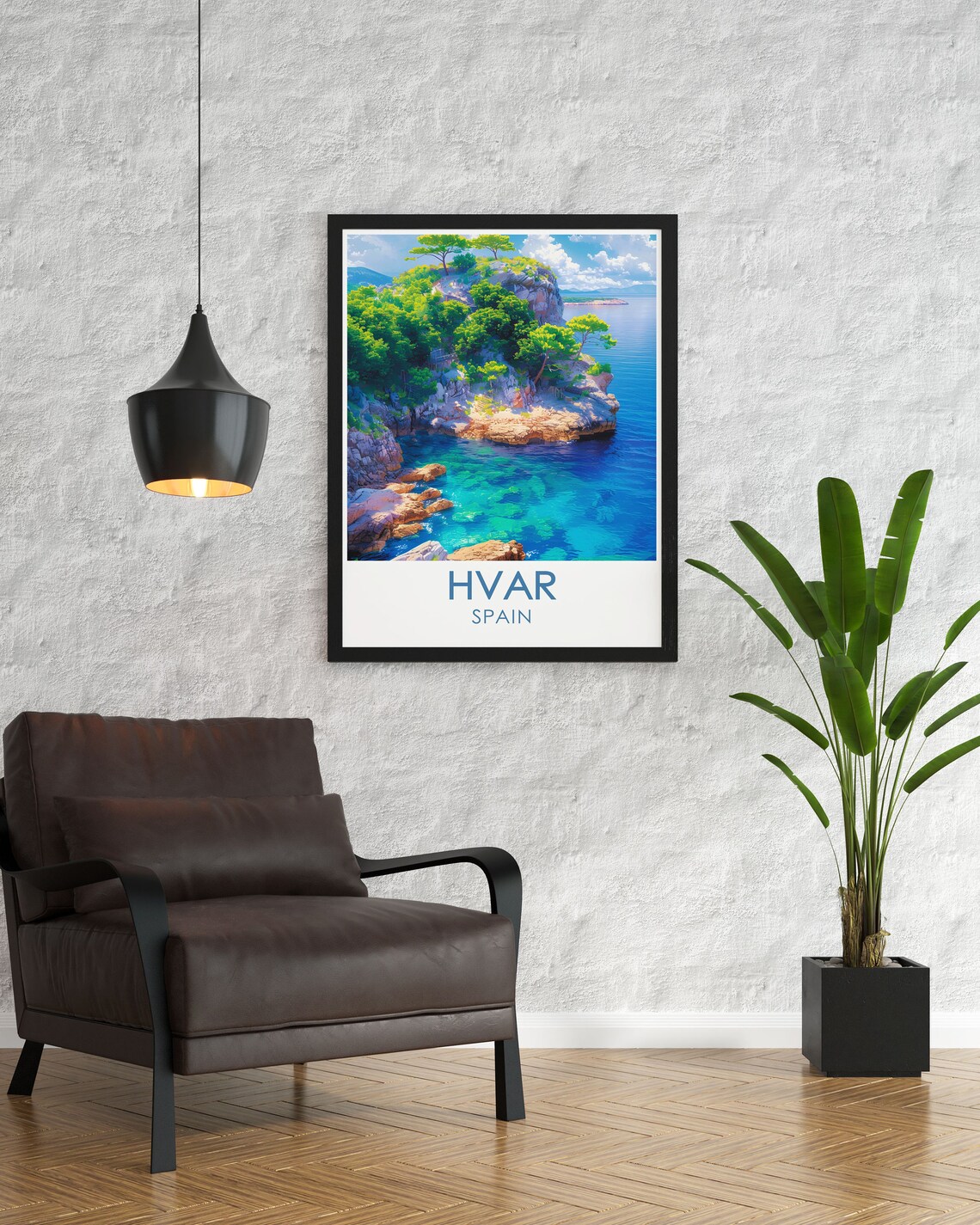 Hvar Rocky Island Cove With Turquoise Water And Pine Trees Poster - Image 2