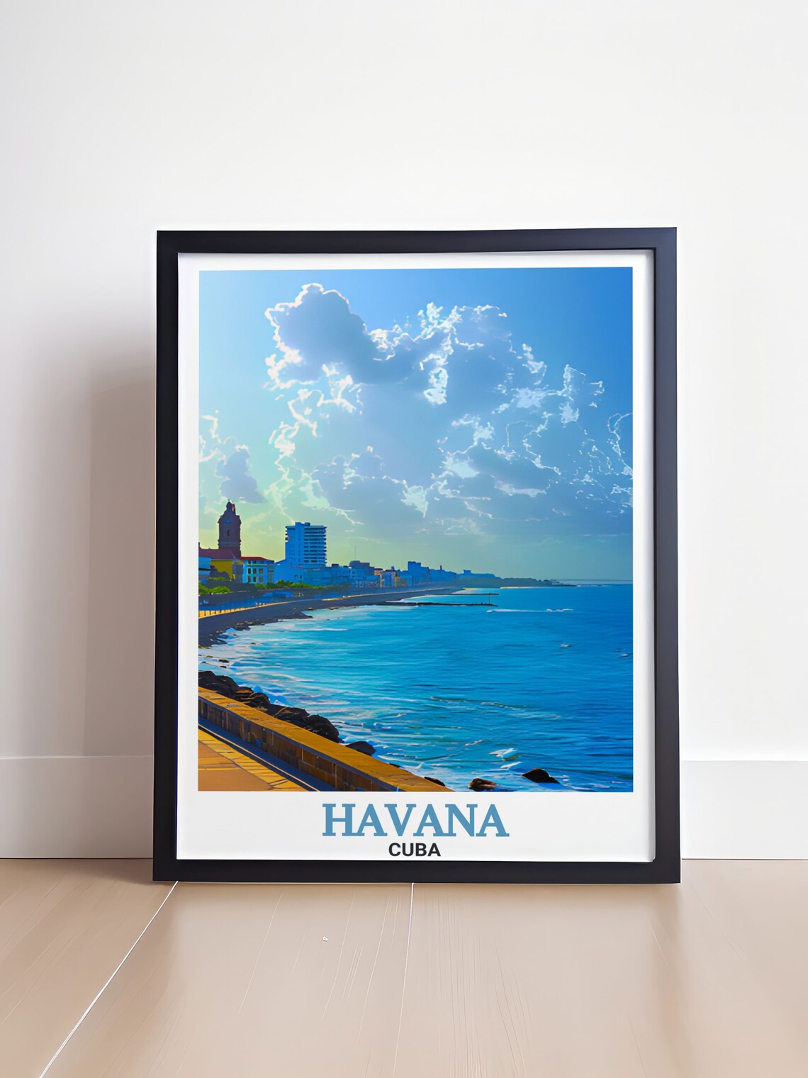 Havana Cuba El Malecon Seawall Ocean Promenade Art Classic Poster - Image 4