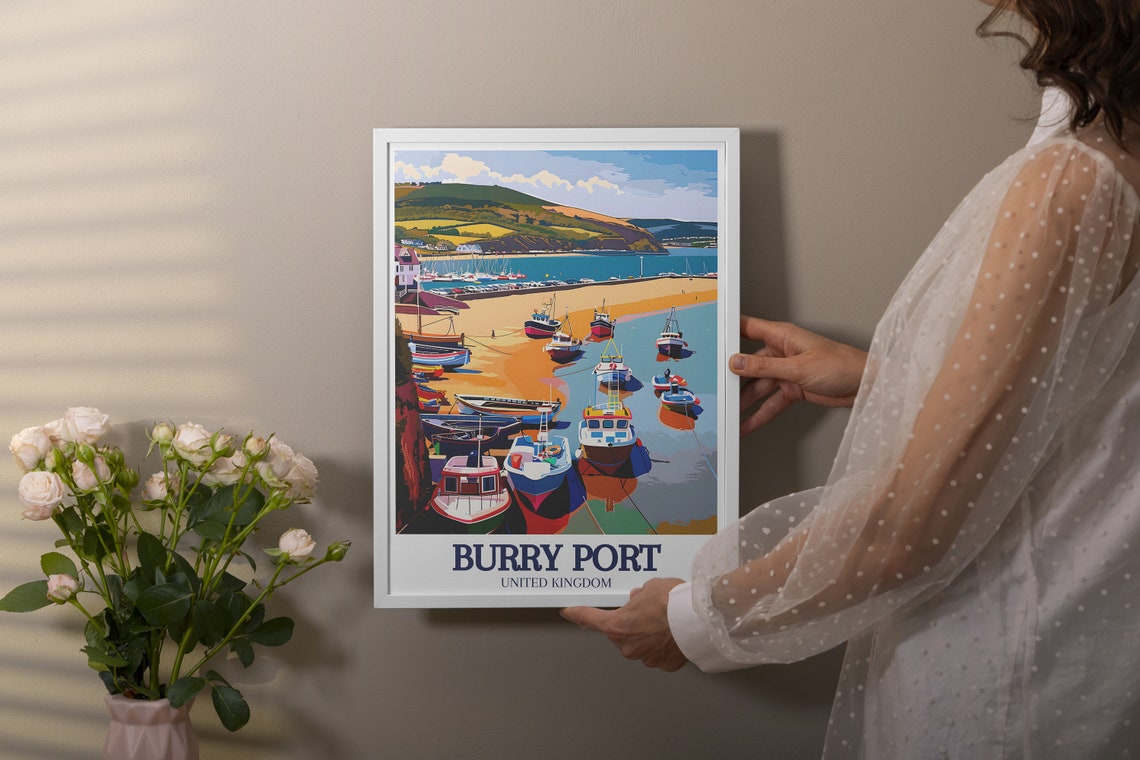 Burry Port Print Pembrey Country Park Art Print Pembrey Country Park Poster Burry Port Harbor And Pembrey Country Park - Image 3