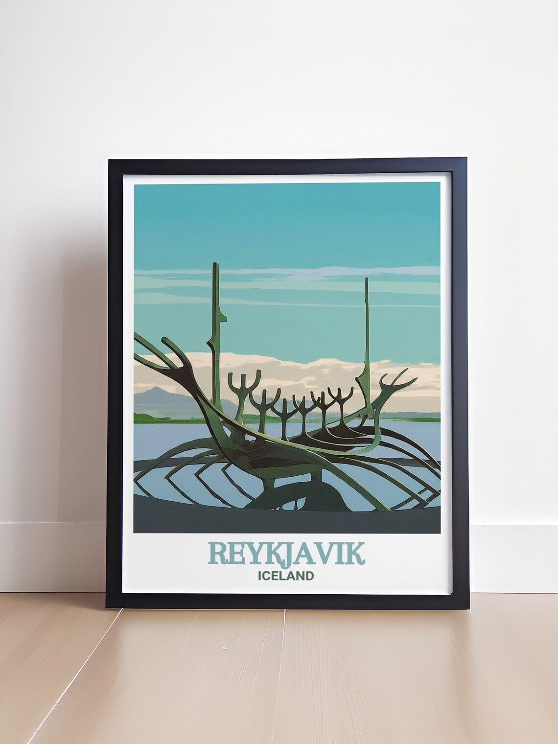Reykjavik Sun Voyager Travel Poster, Iceland Sculpture - Image 4