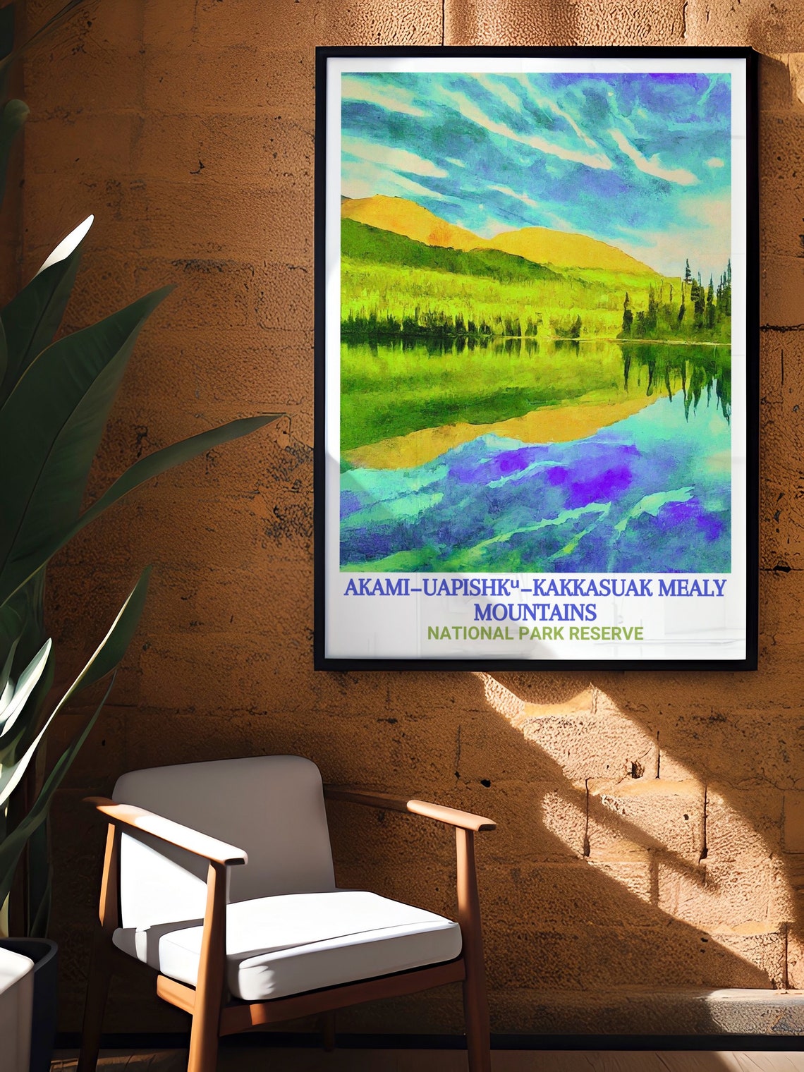 Mealy Mountains Atikonak Lake Perfect Mirror Reflection Poster - Image 3