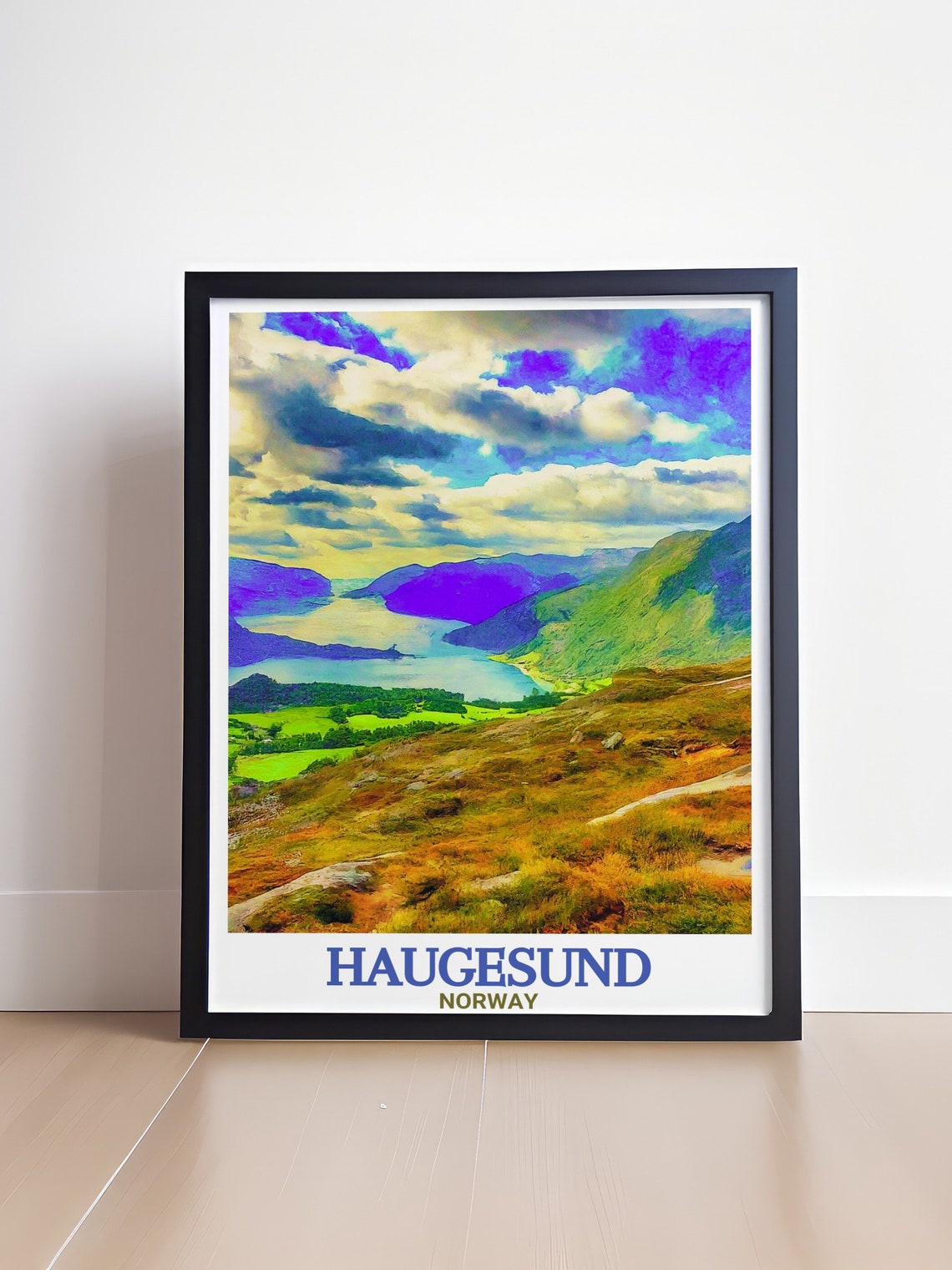 Haugesund Travel Print Steinsfjellet Art Norway Travel Art Steinsfjellet Travel Poster Steinsfjellet Travel Print - Image 4