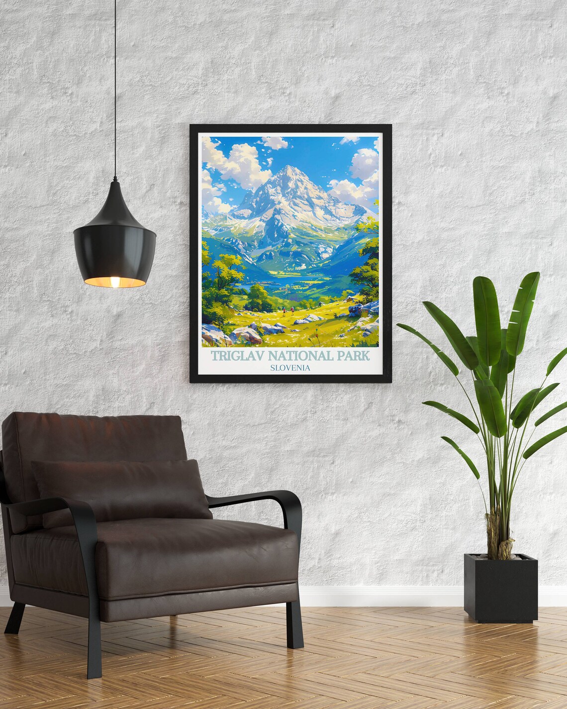 Triglav National Park Slovenia Summer Meadow Mountain Hikers Poster - Image 2