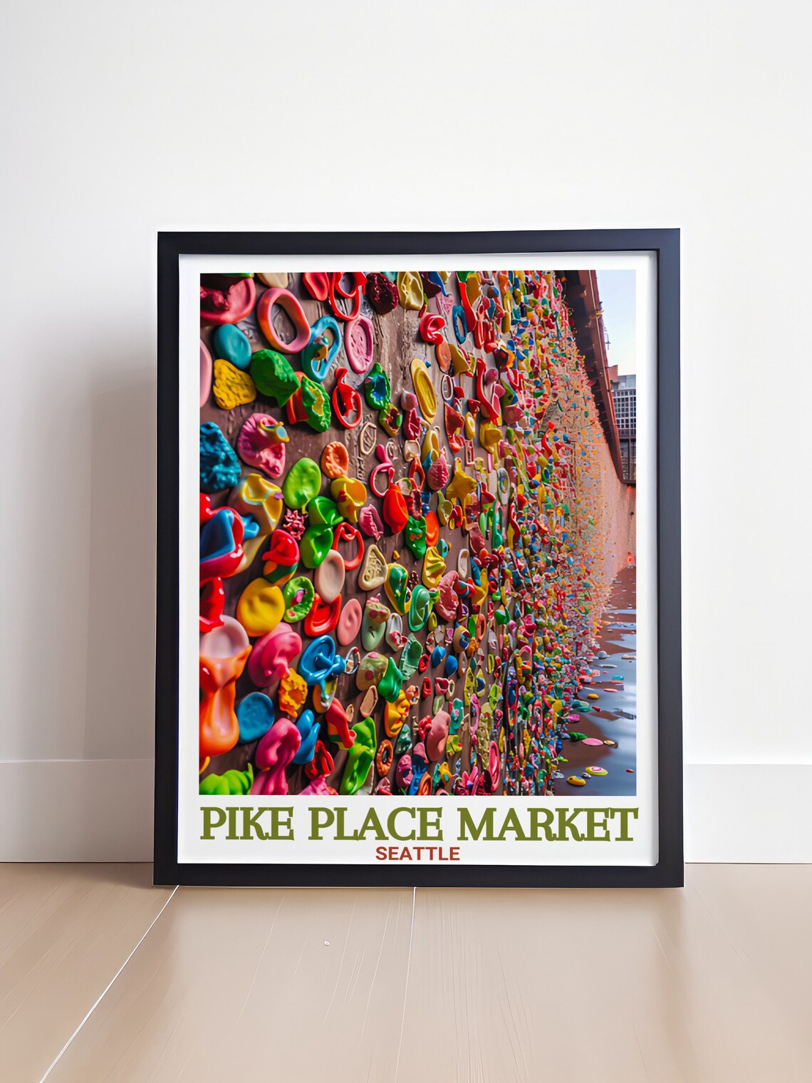 Pike Place Market Gum Wall Quirky Seattle Washington Travel Poster - Image 4