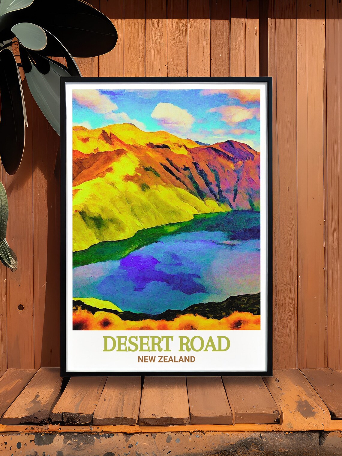Desert Road Tama Lakes Golden Hills New Zealand Scenic Poster - Image 3