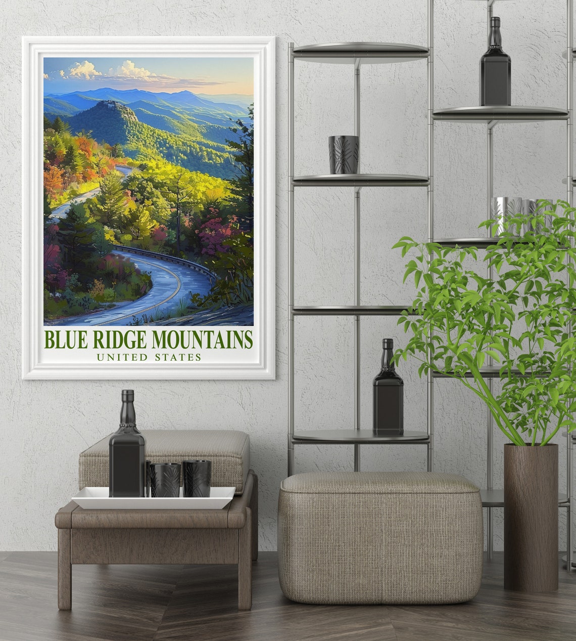 Blue Ridge Mountains Winding Parkway Road Nature Travel Poster - Image 2