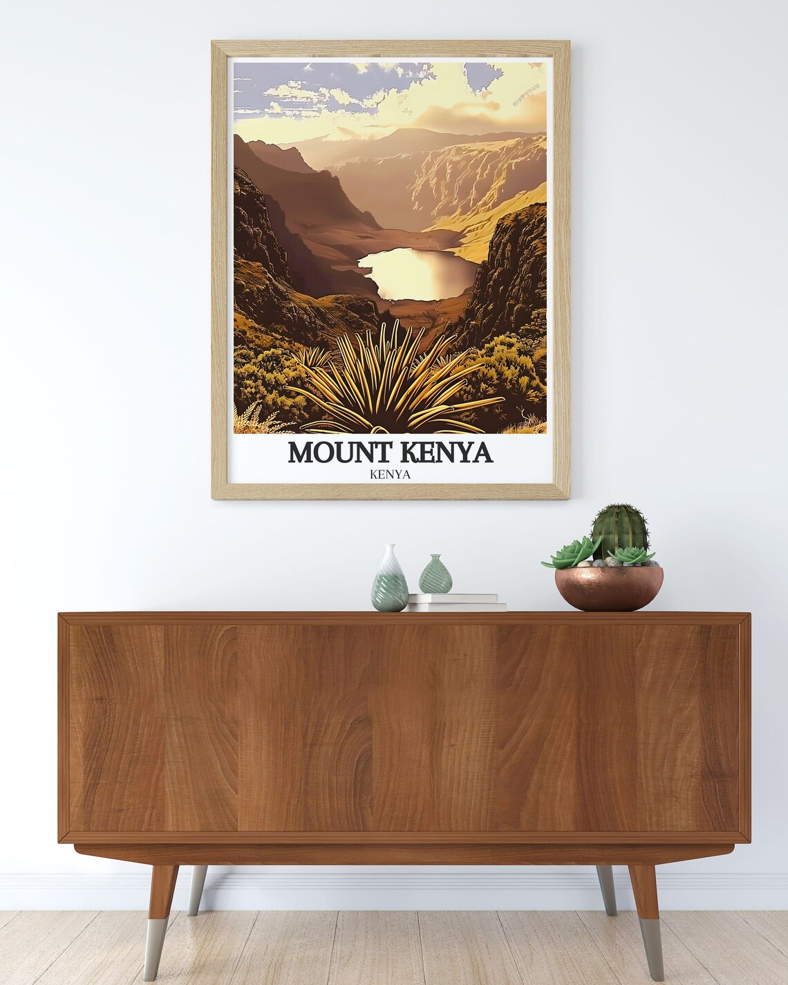 Mount Kenya Crater Lake Golden Hour Alpine Landscape Travel Poster - Image 3