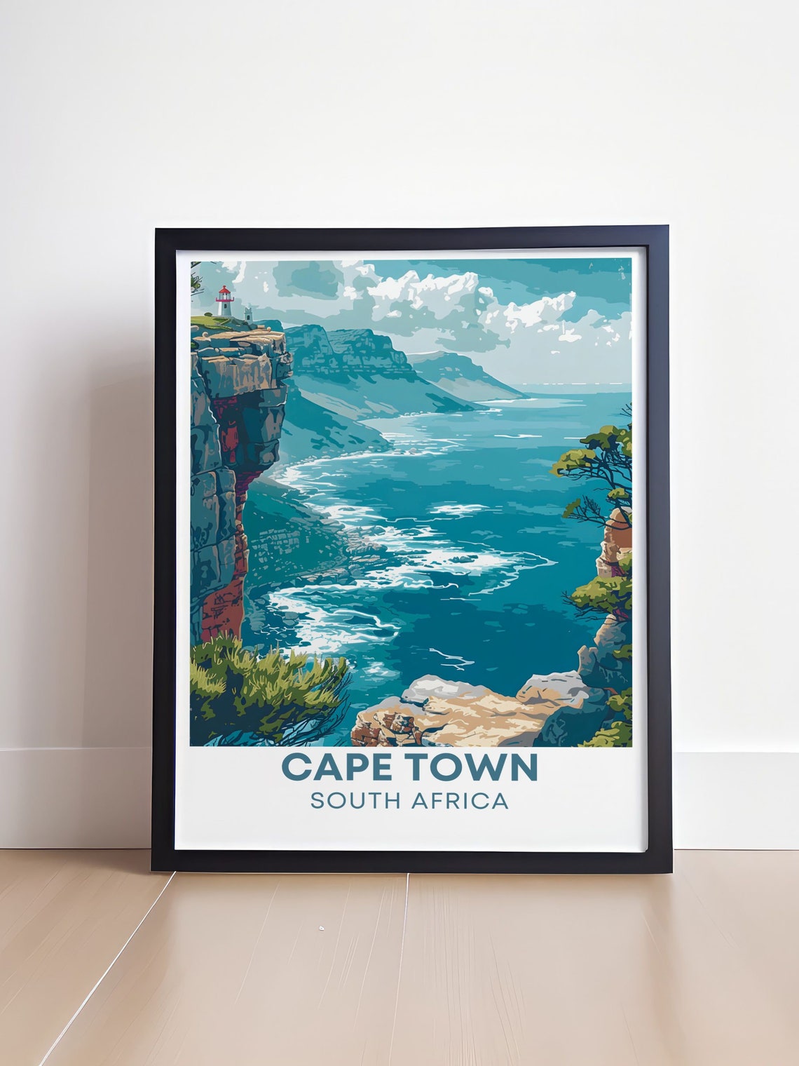 Cape Town South Africa Cape Point Cliffs Ocean Travel Poster - Image 4