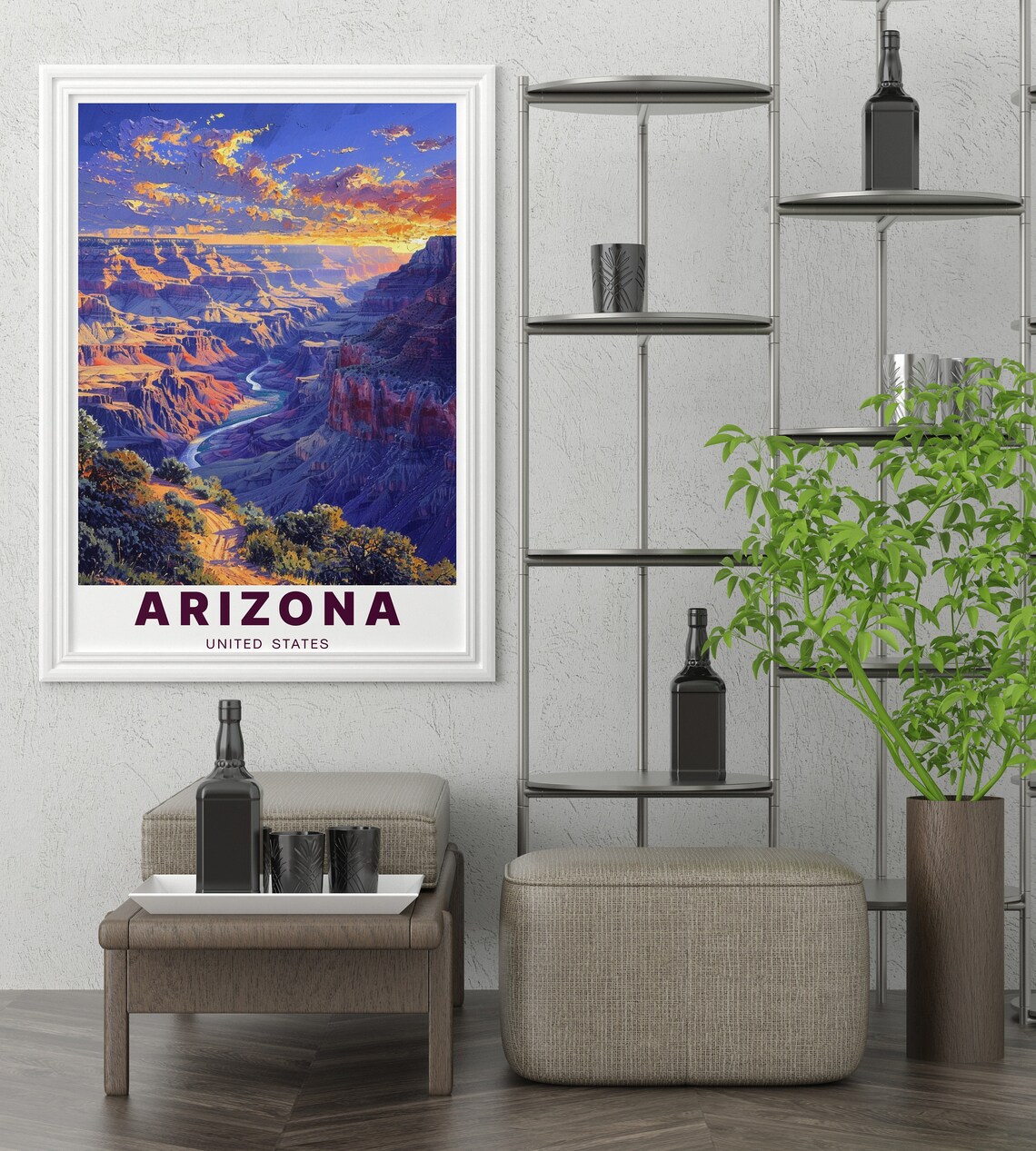 Arizona Grand Canyon Sunrise Purple Canyon View Travel Poster - Image 2