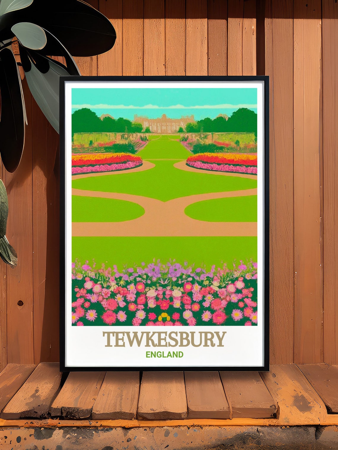Tewkesbury Wall Art Victoria Gardens And Tewkesbury Artwork Victoria Gardens Decor Victoria Gardens Travel Poster Tewkesbury Gift - Image 3