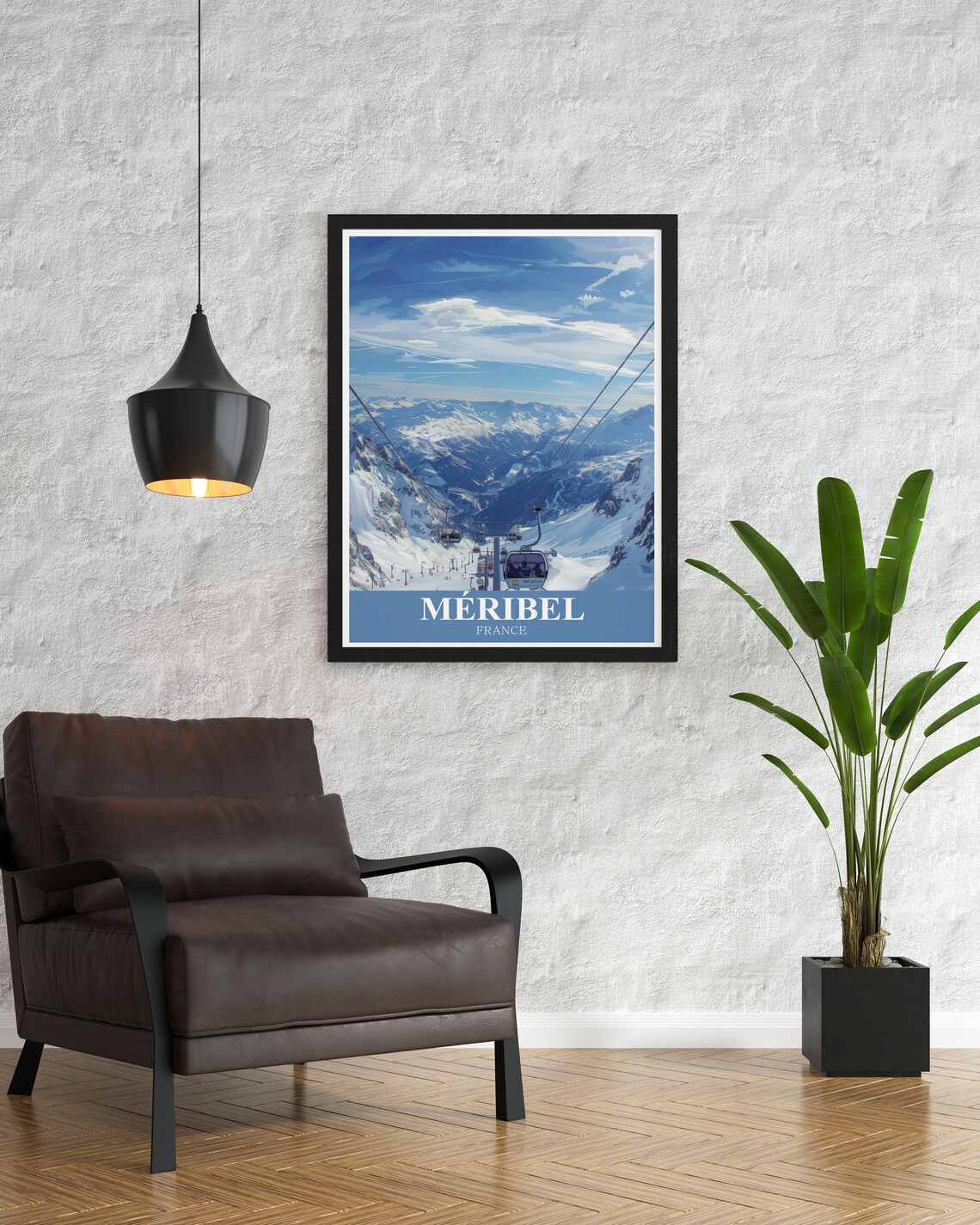 Méribel France Gondola Ride Over Snowy Alpine Peaks View Poster - Image 2