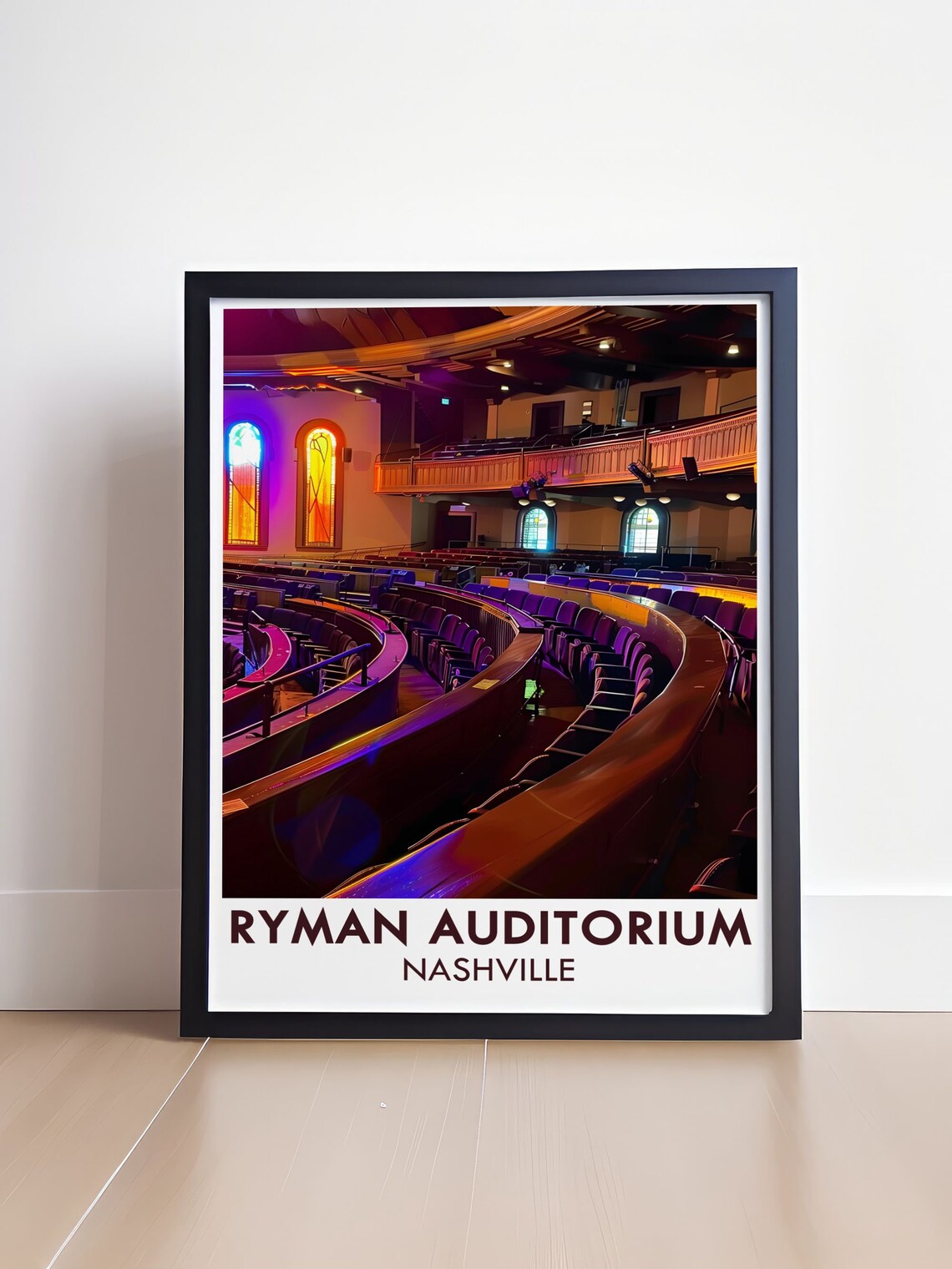 Ryman Auditorium Nashville Interior Church Pews Travel Poster - Image 4