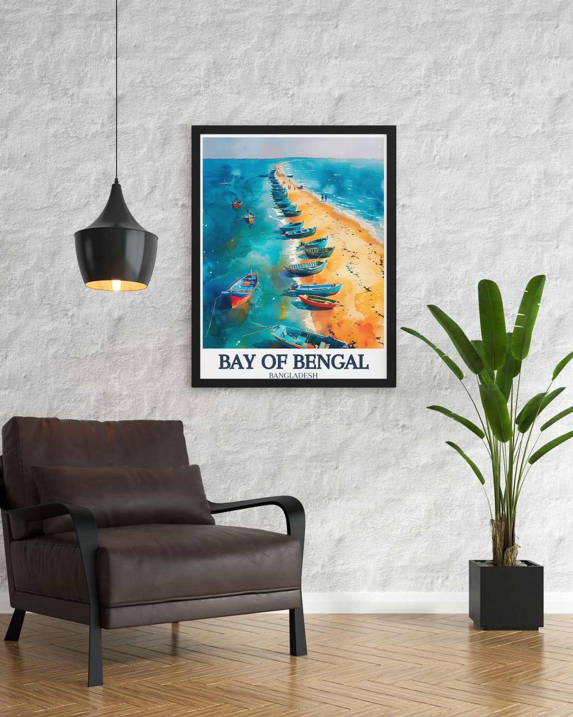Bangladesh Poster Art Print Of Dhaka And Bay Of Bengal Bangladesh Travel Print Wall Art Featuring Buriganga River And Dhaka - Image 2