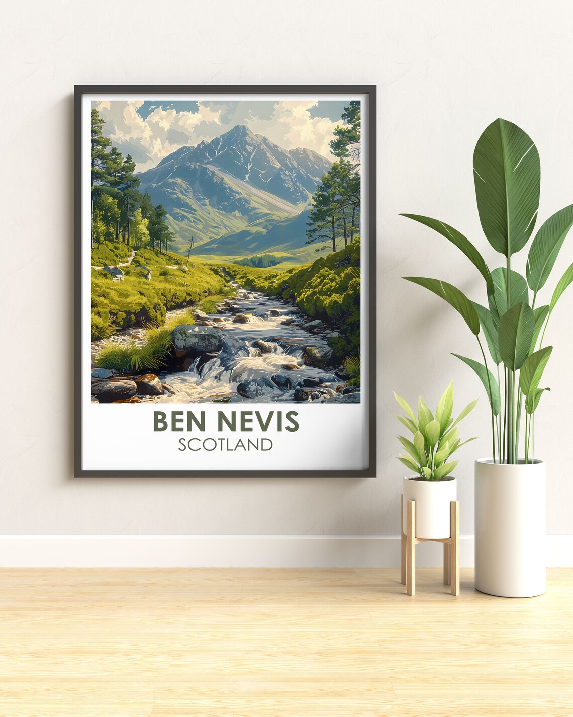 Ben Nevis Glen Nevis Valley Stream Highland Scotland Travel Poster - Image 3