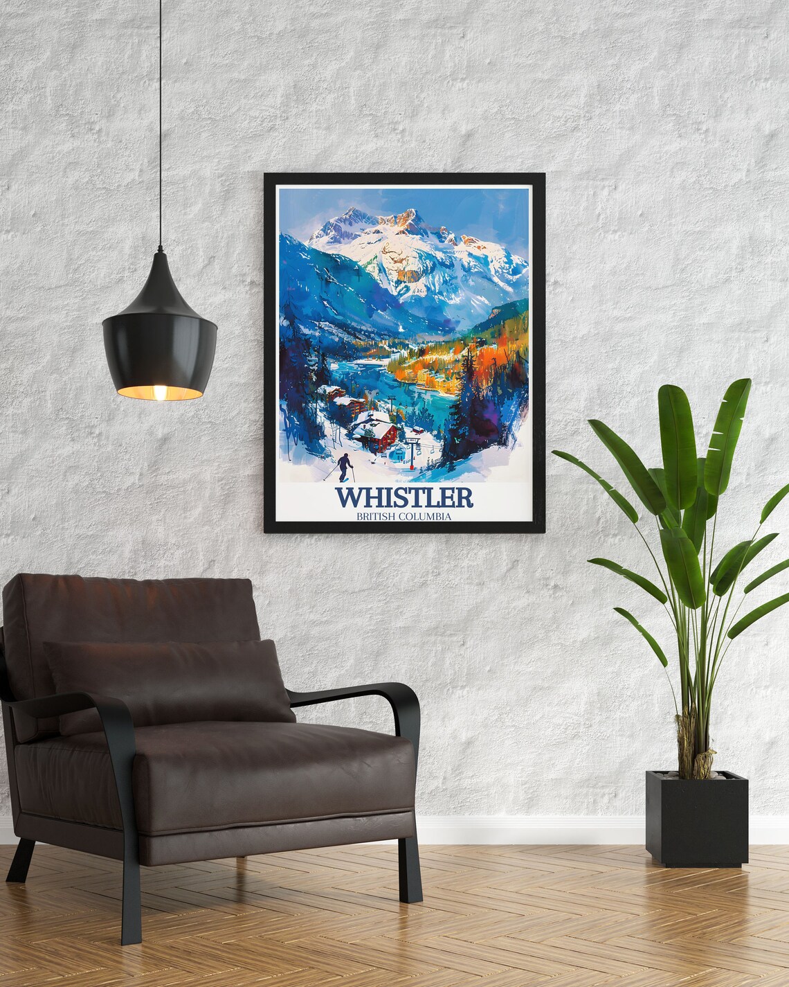 Whistler British Columbia Ski Village Winter Mountain Poster - Image 3