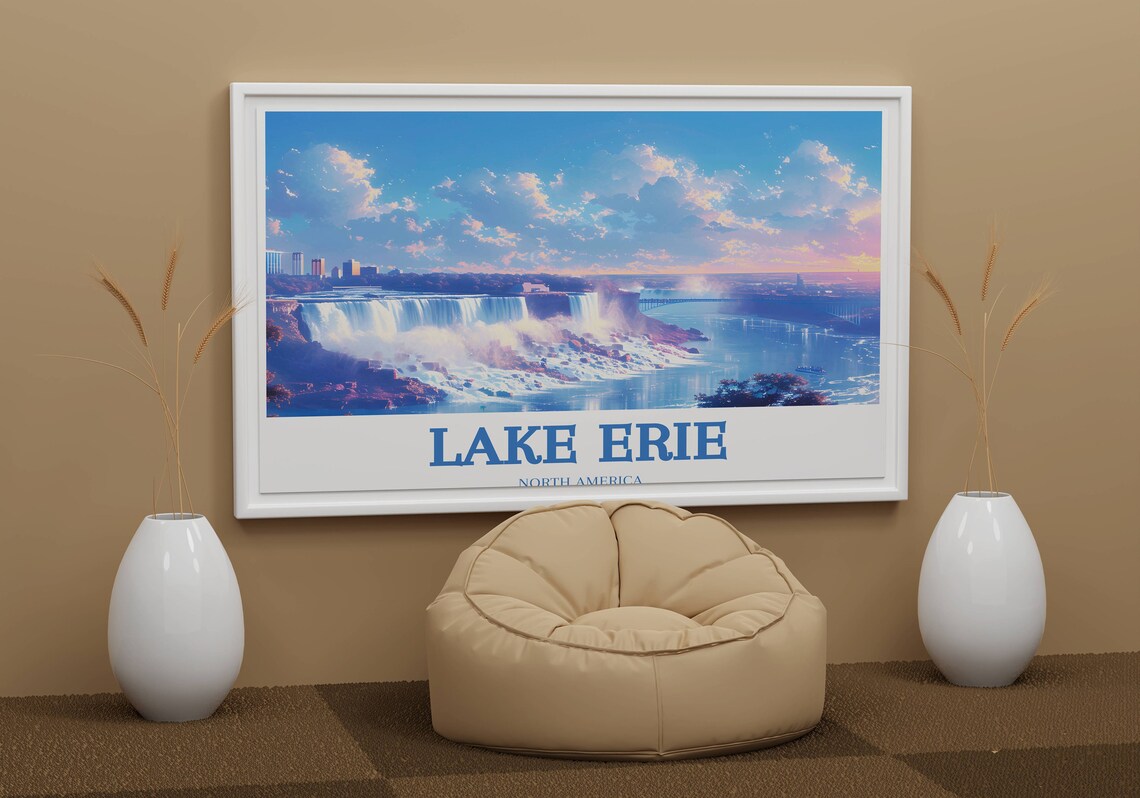 Lake Erie North America Waterfall Sunrise Scenic View Poster - Image 2