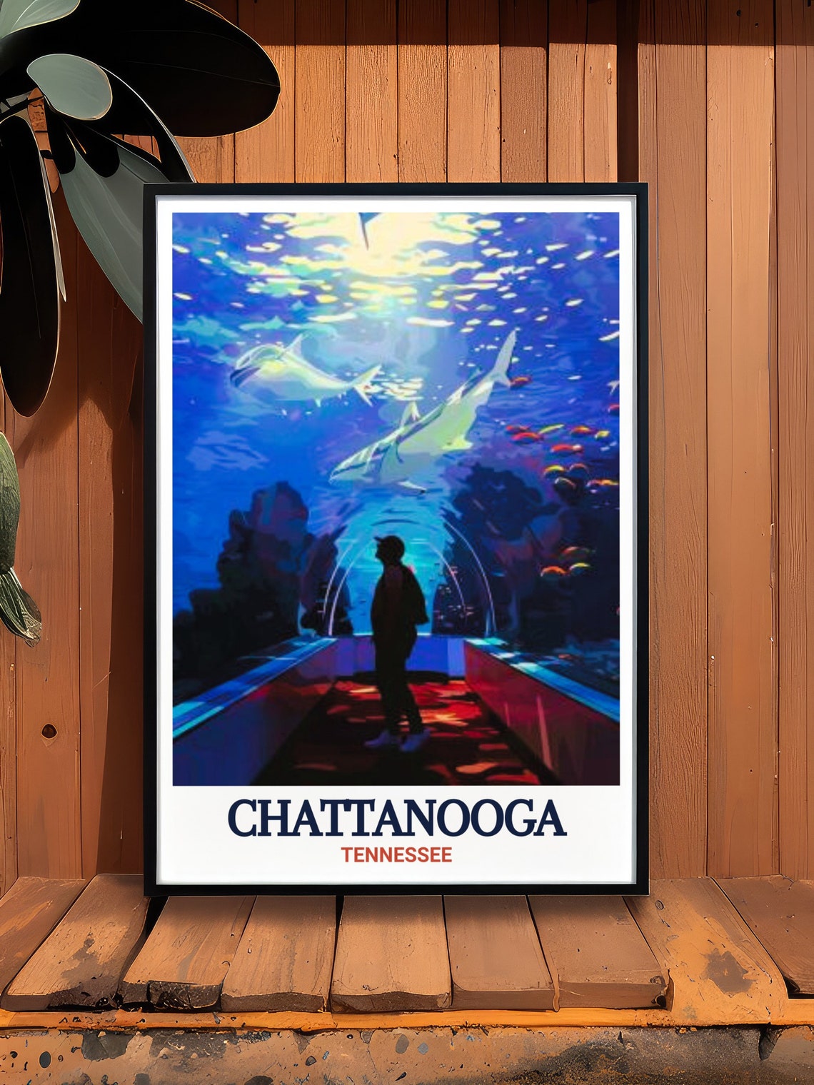 Chattanooga Travel Poster Tennessee Aquarium Art Print Chattanooga Poster Tennessee Aquarium Travel Poster Chattanooga Art Print - Image 2