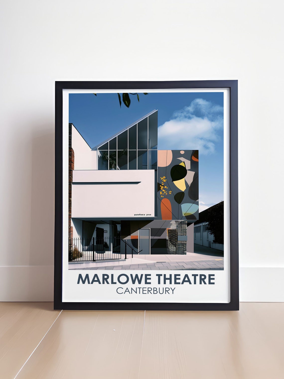 Marlowe Theatre Canterbury Modern Building Glass Facade Poster - Image 4