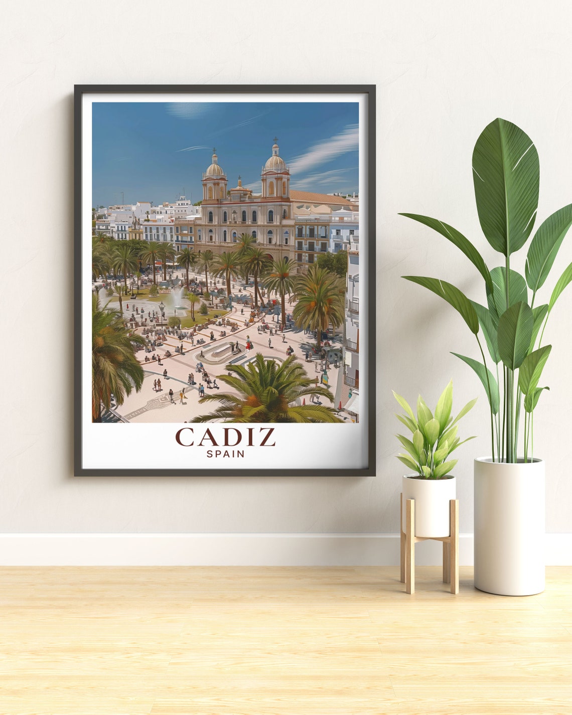 Cádiz Spain Plaza de San Juan de Dios Palm Square View Poster - Image 2