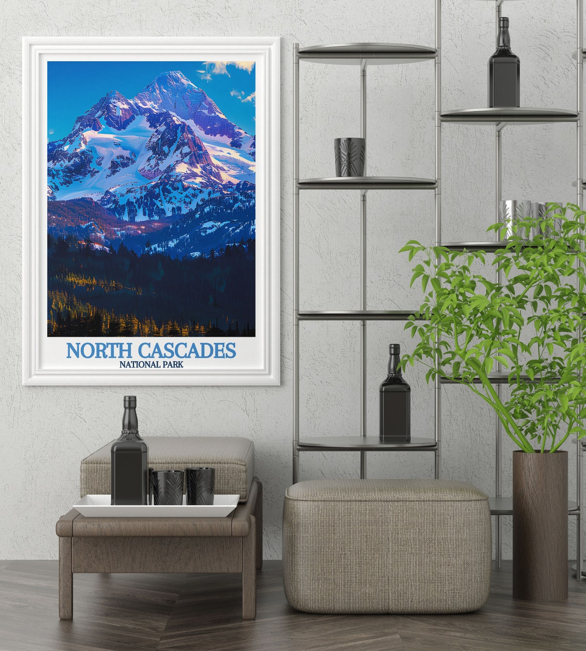 Mount Shuksan Snowy Twin Summit Pine Forest National Park Poster - Image 3