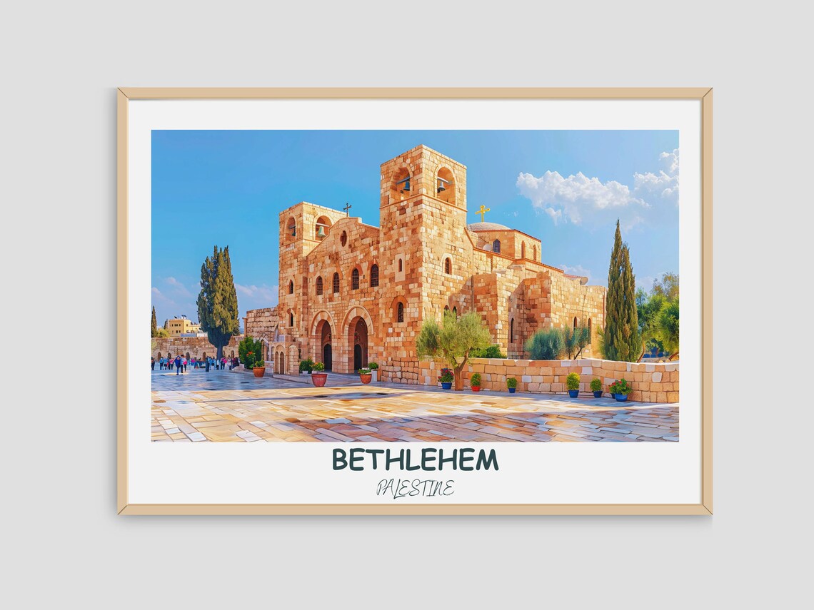 Bethlehem Church of the Nativity Courtyard Palestine Travel Poster - Image 3