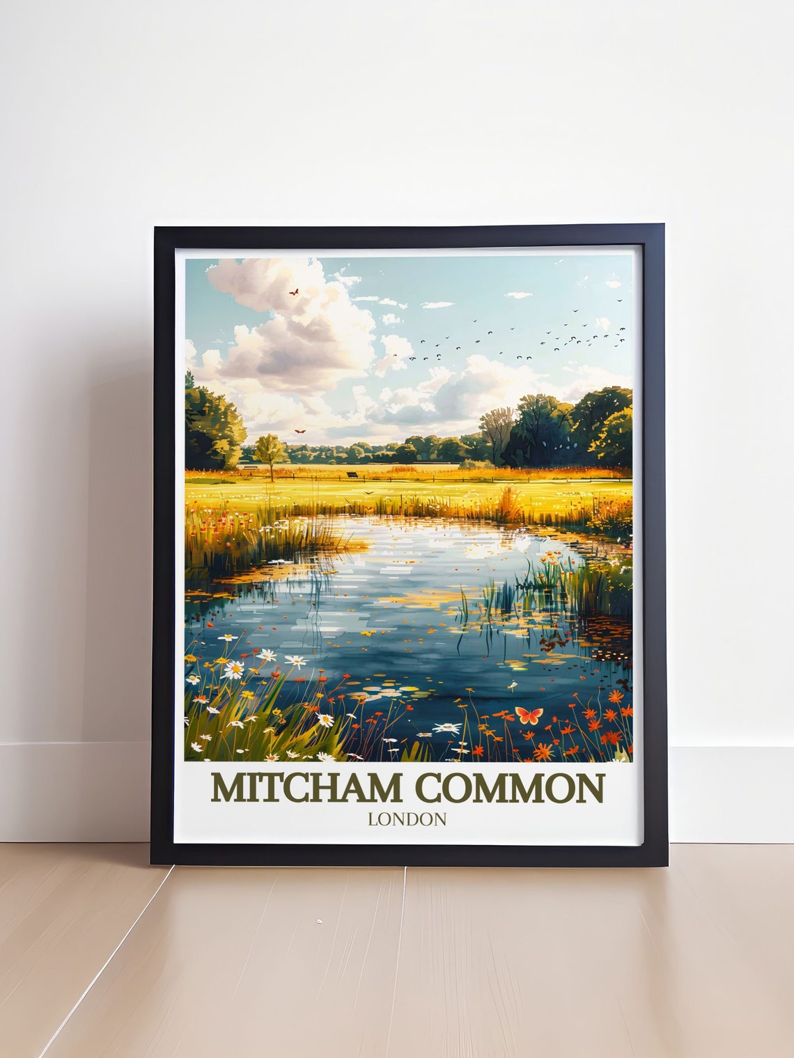 Mitcham Common London Summer Pond With Water Lilies And Birds Poster - Image 4