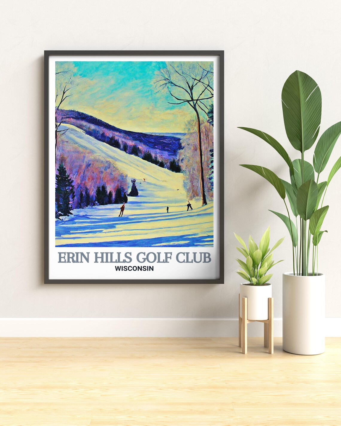 Erin Hills Golf Club Wisconsin Winter Snow Slope Travel Poster - Image 3
