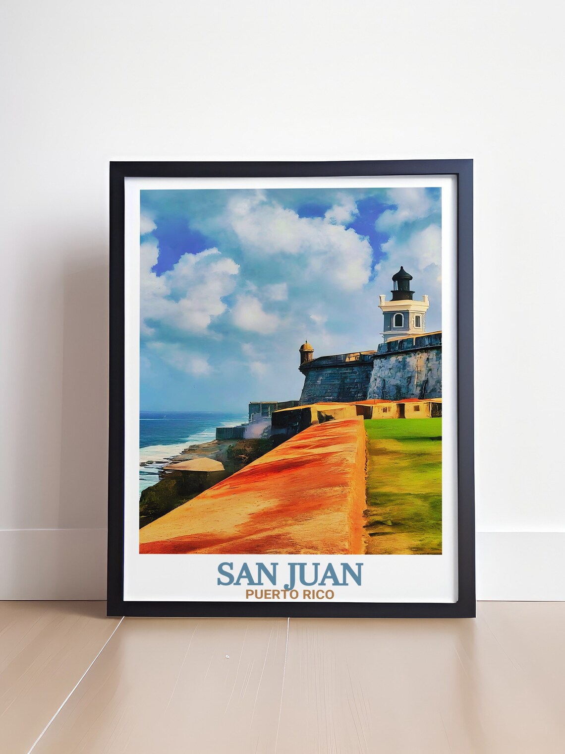 San Juan Puerto Rico El Morro Fortress Lighthouse Travel Poster - Image 4