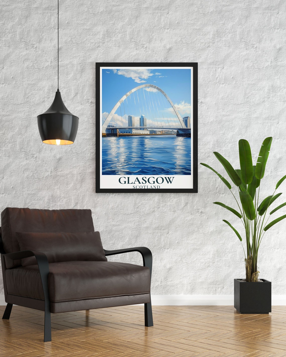 Glasgow Scotland Clyde Arc Bridge Sparkling River City Poster - Image 2