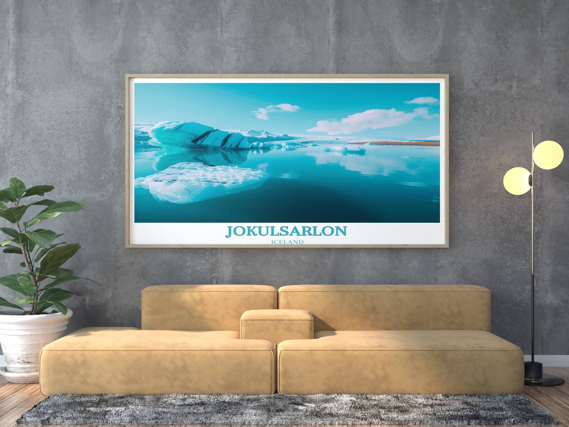 Jokulsarlon Iceland Glacier Lagoon Blue Drifting Icebergs Poster - Image 3