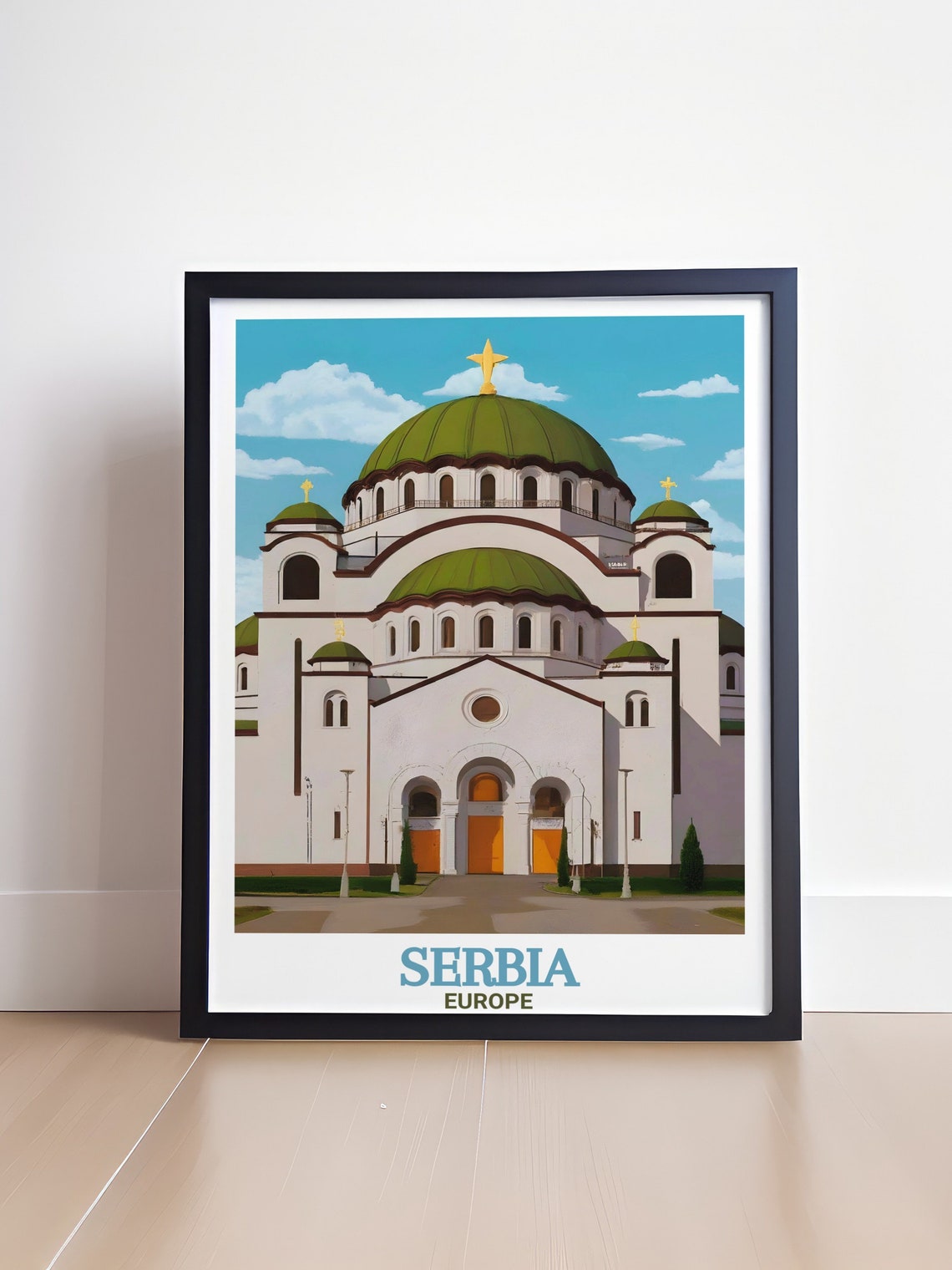Serbia Travel Print St Sava Temple Travel Posters And Art Prints Serbia Posters And St Sava Temple Decor Serbia Gifts - Image 4
