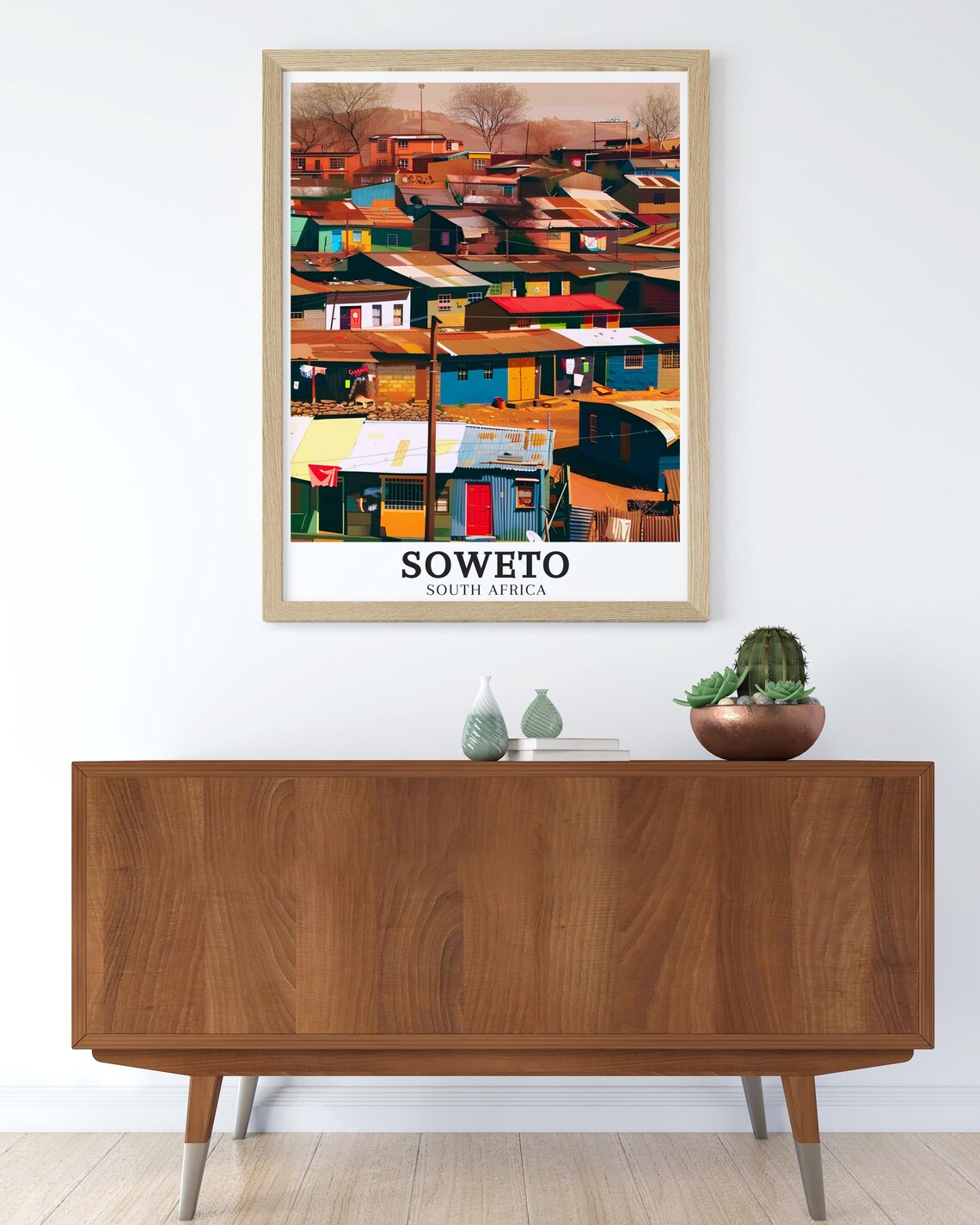Soweto South Africa Colorful Township Homes Tin Roofs Street Poster - Image 3