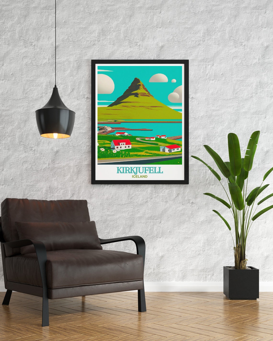 Kirkjufell Travel Poster Grundarfjrur Scenic Print Kirkjufell Mountain Travel Poster Iceland Travel Art Kirkjufell View - Image 3