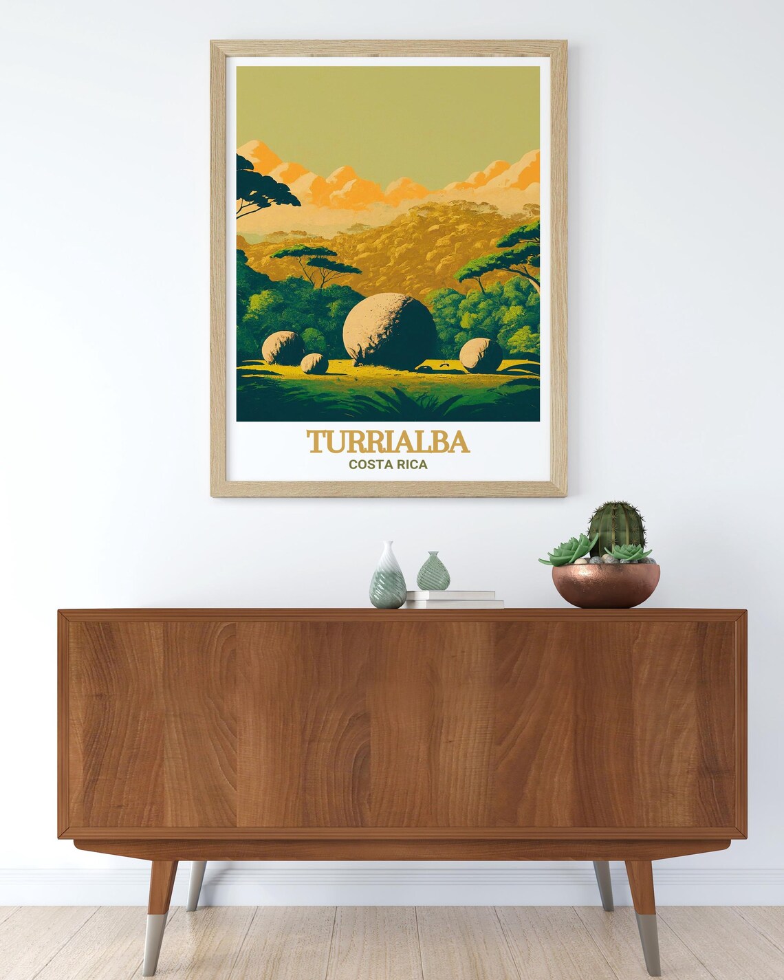 Turrialba Costa Rica Ancient Stone Spheres Travel Art Poster - Image 2
