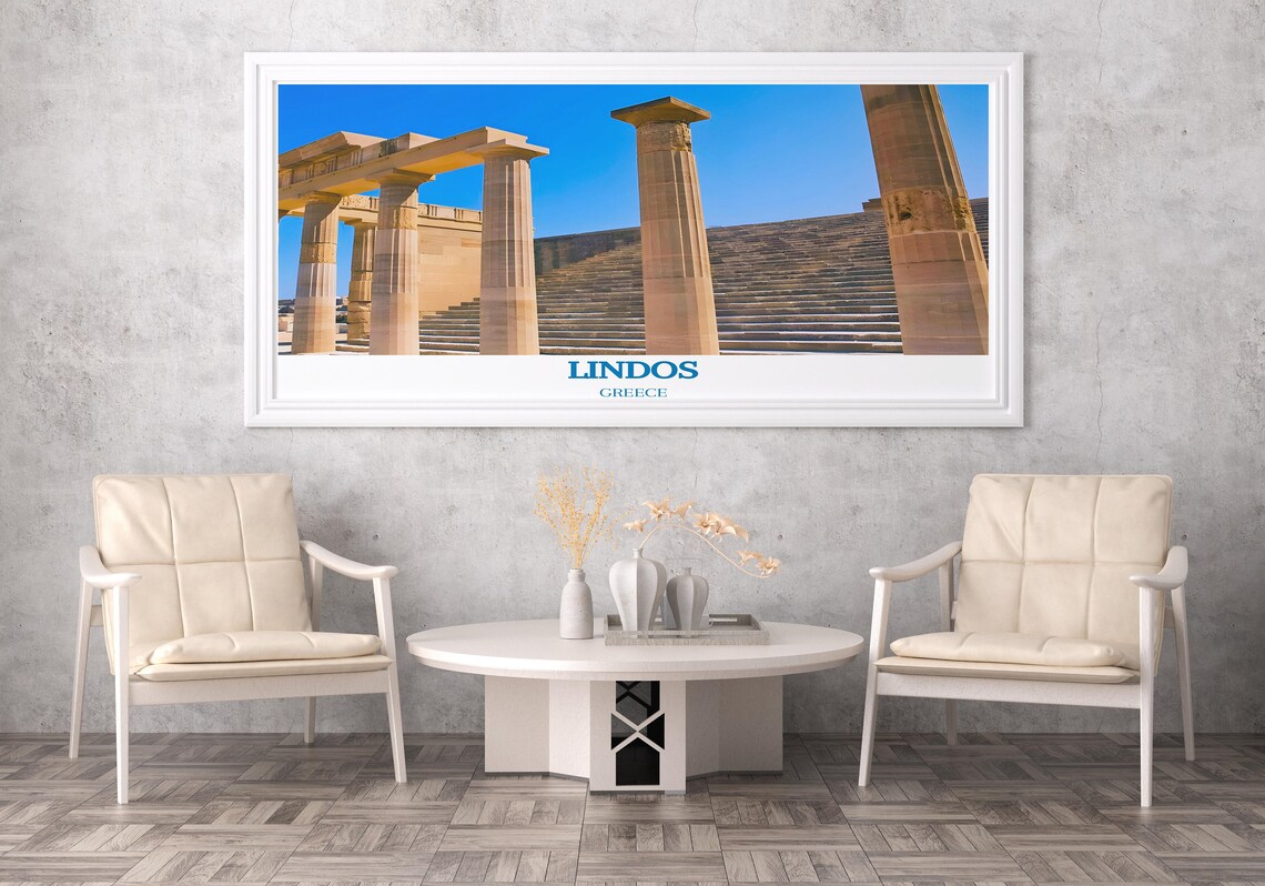 Lindos Acropolis Ancient Greek Columns Ruins Greece Photo Poster - Image 3