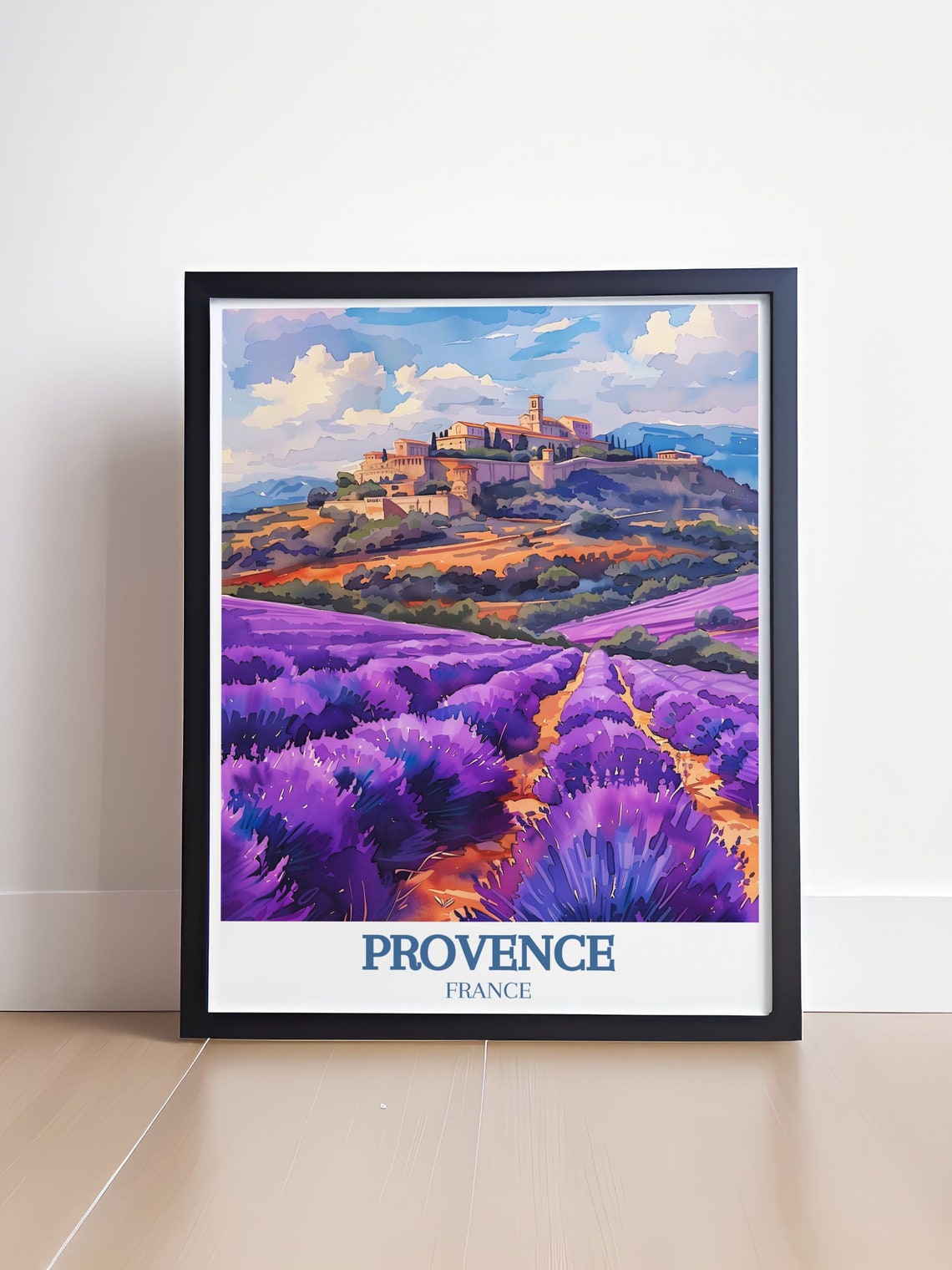 Gordes Hilltop Village Above Lavender Fields in Provence Poster - Image 4