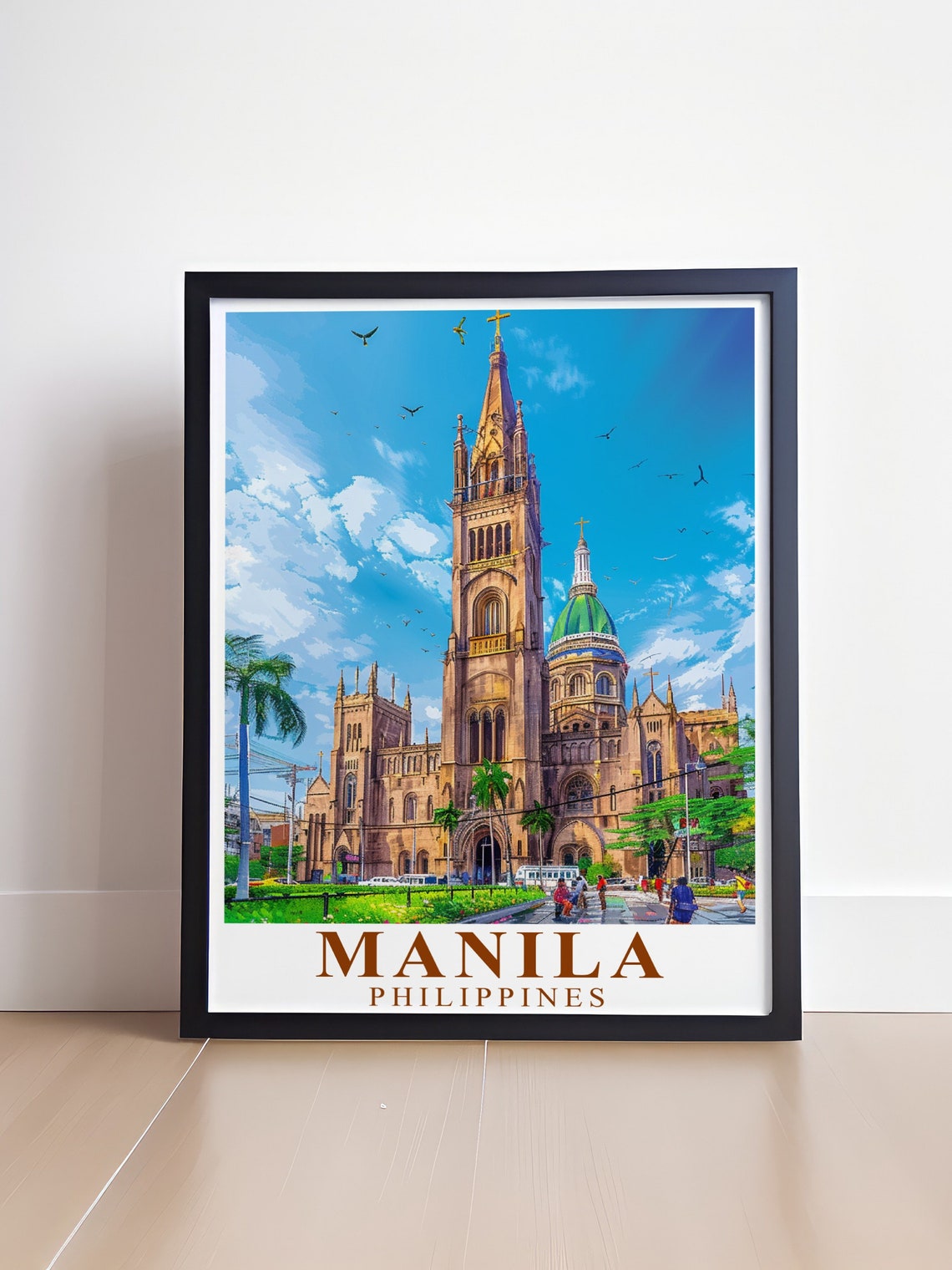 Manila Philippines Manila Cathedral Gothic Facade Day Poster - Image 4