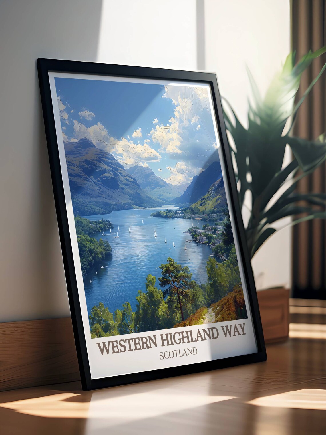 West Highland Way Scotland Loch Lomond Sailboats View Poster - Image 2