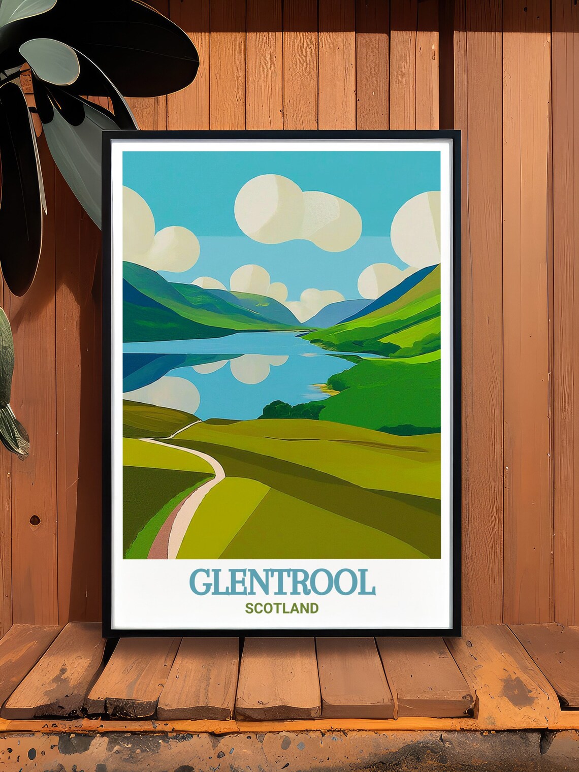 Glentrool Scotland Loch Trool Mirror Lake Green Hills Poster - Image 2
